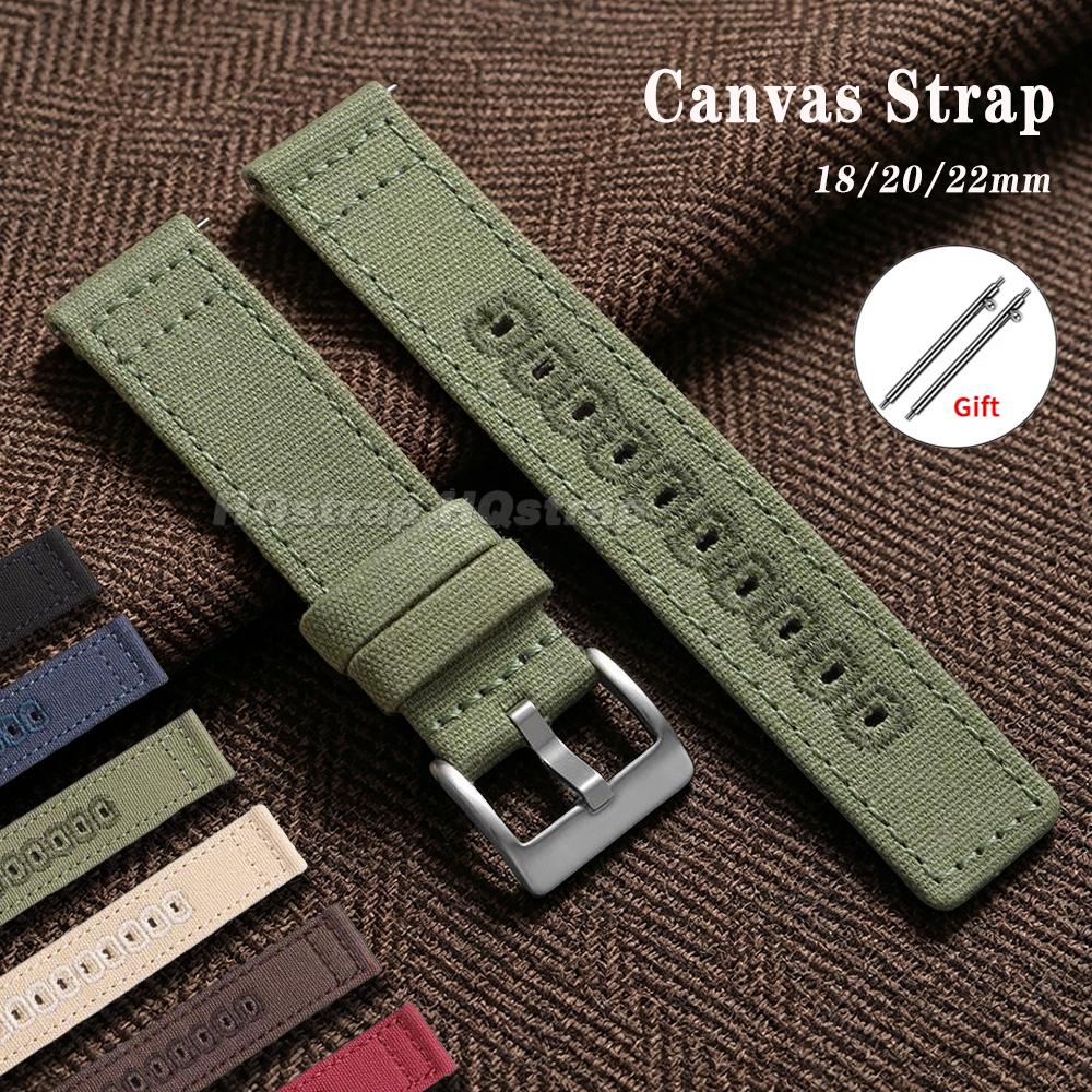 Canvas Strap Watch - Nylon Canvas Watch Strap 18mm 20mm