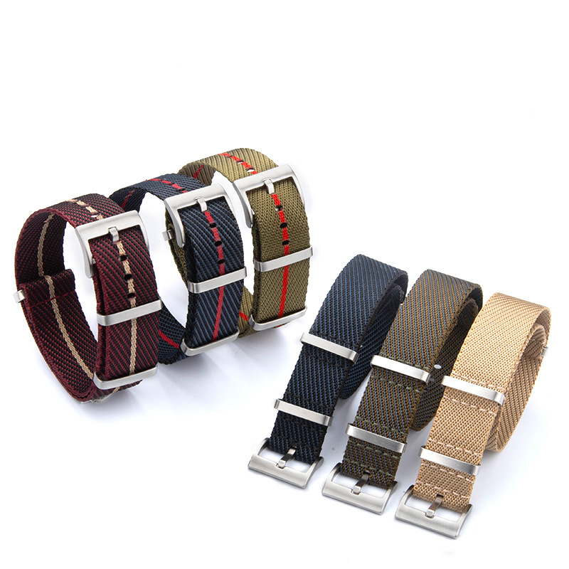 Canvas Strap Watch - 20mm 22mm Geometric Design Nylon Canvas