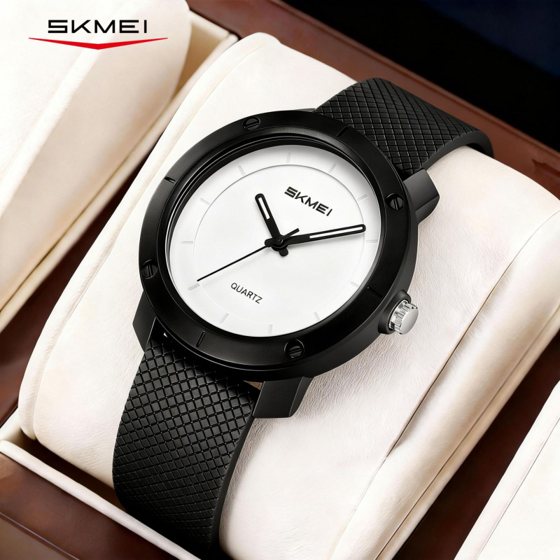 Canvas Strap Watch - SKMEI trendy classic round student quartz