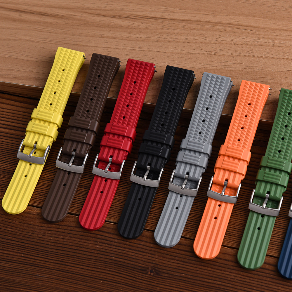 FKM Rubber Waffle Watch Strap  - đánh giá và giá Rubber Strap Diver