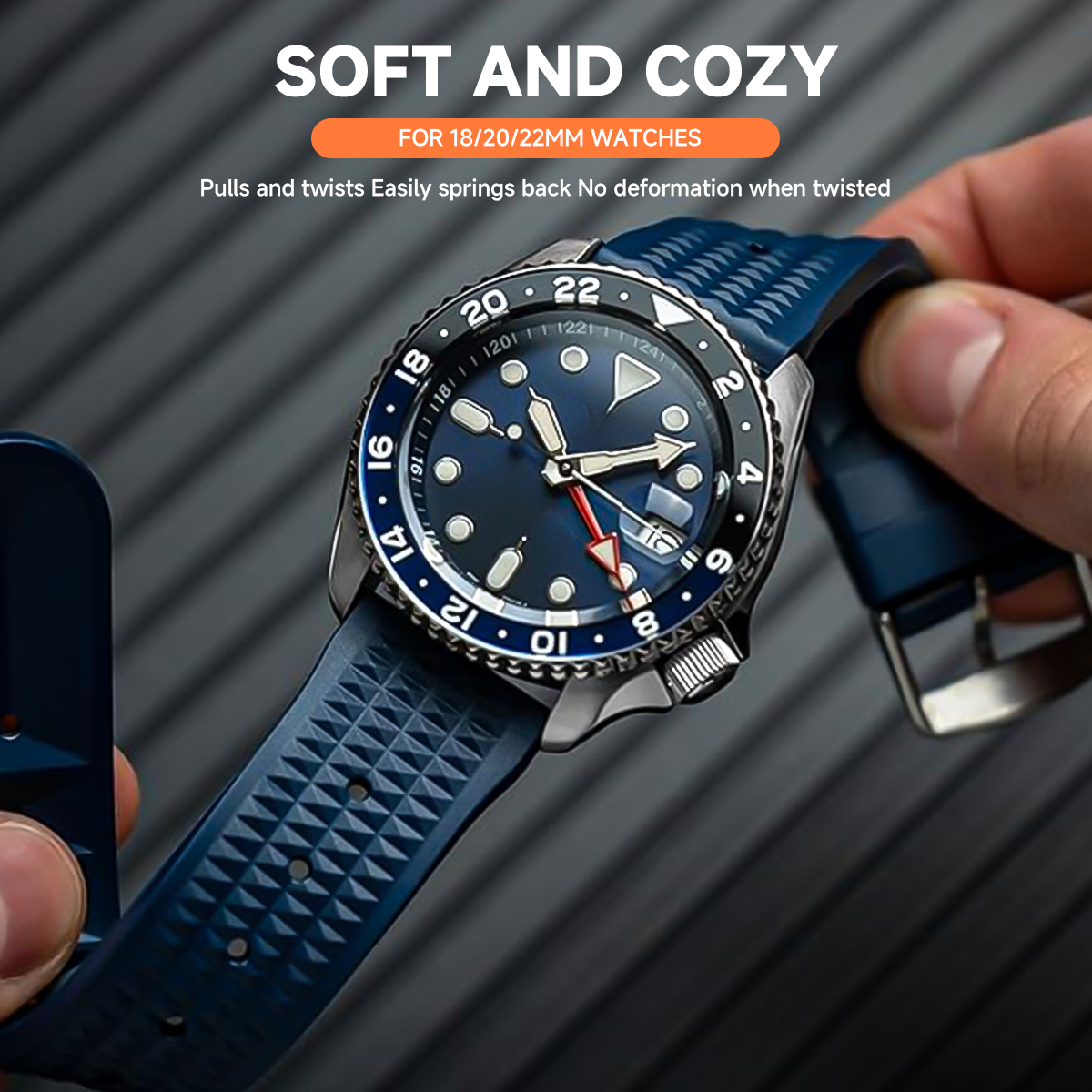 FKM Rubber Waffle Watch Strap  - đánh giá và giá Rubber Strap Diver