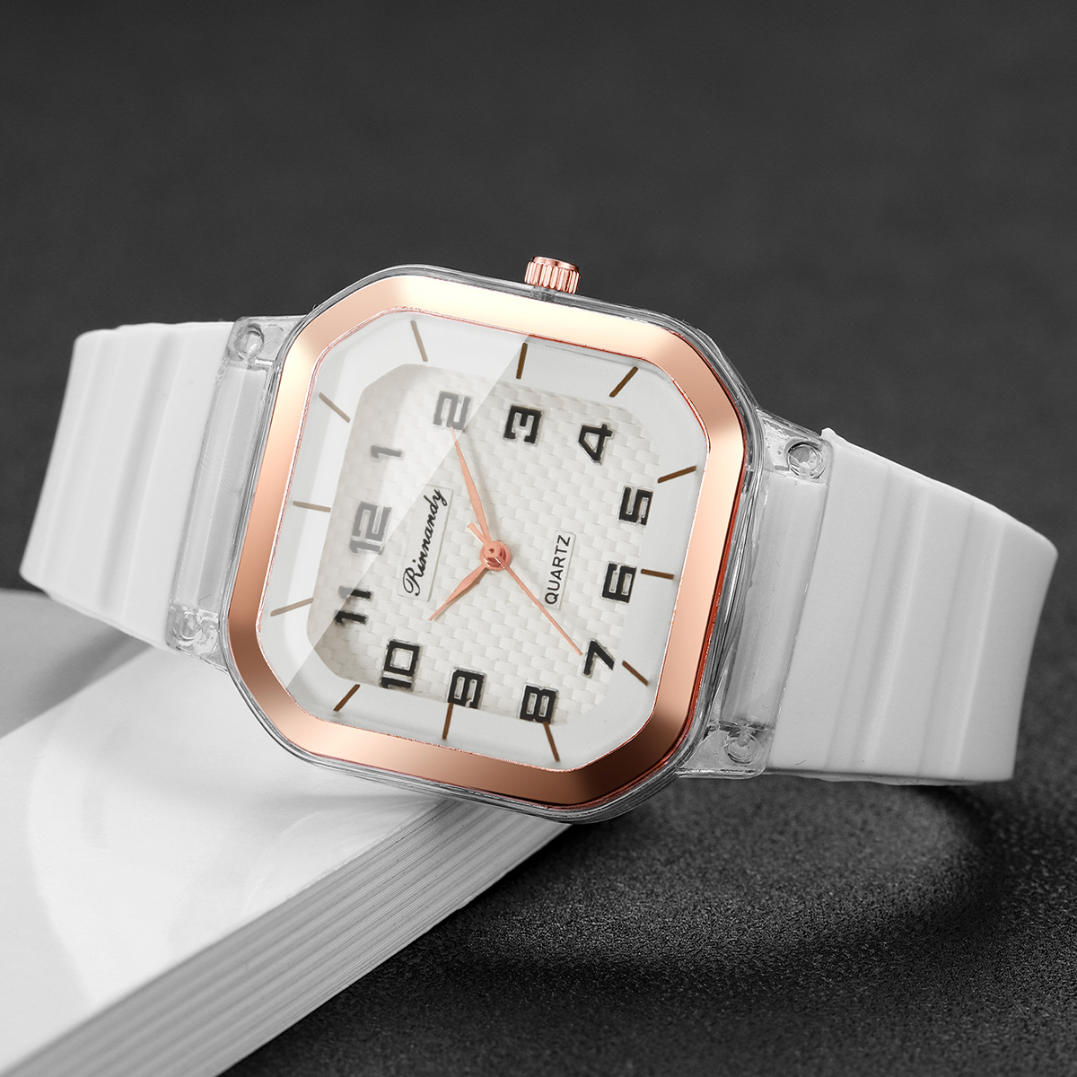 5PCS Fashion Square Dial Women - đánh giá và giá Silicone Band Women