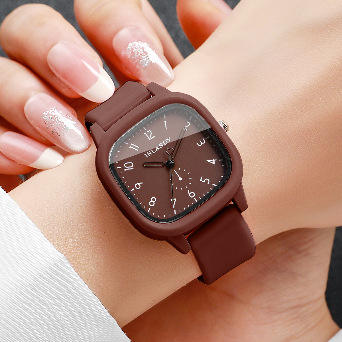 2PCS/Set Fashion Square Arabic - đánh giá và giá Silicone Band Women