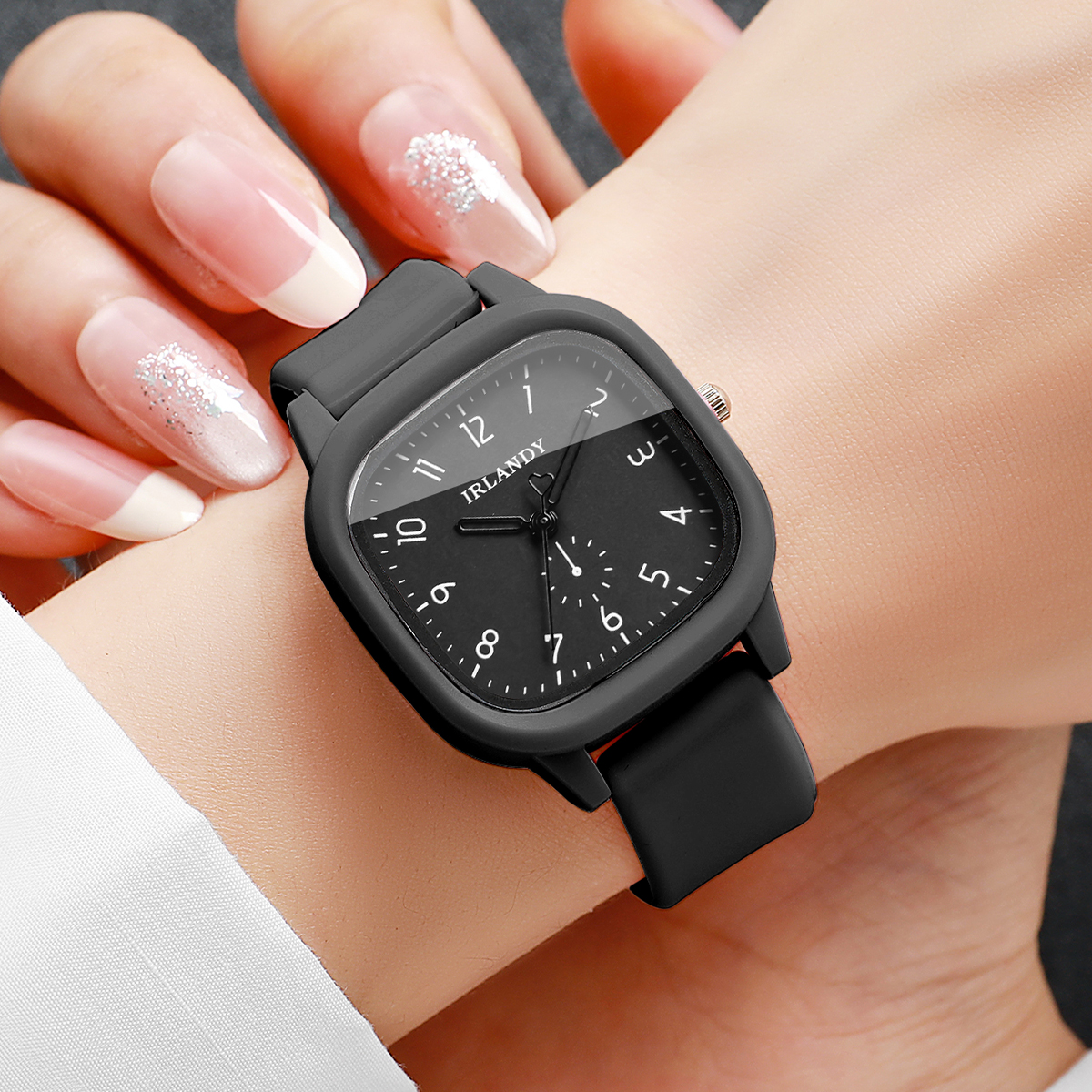 2PCS/Set Fashion Square Arabic - đánh giá và giá Silicone Band Women