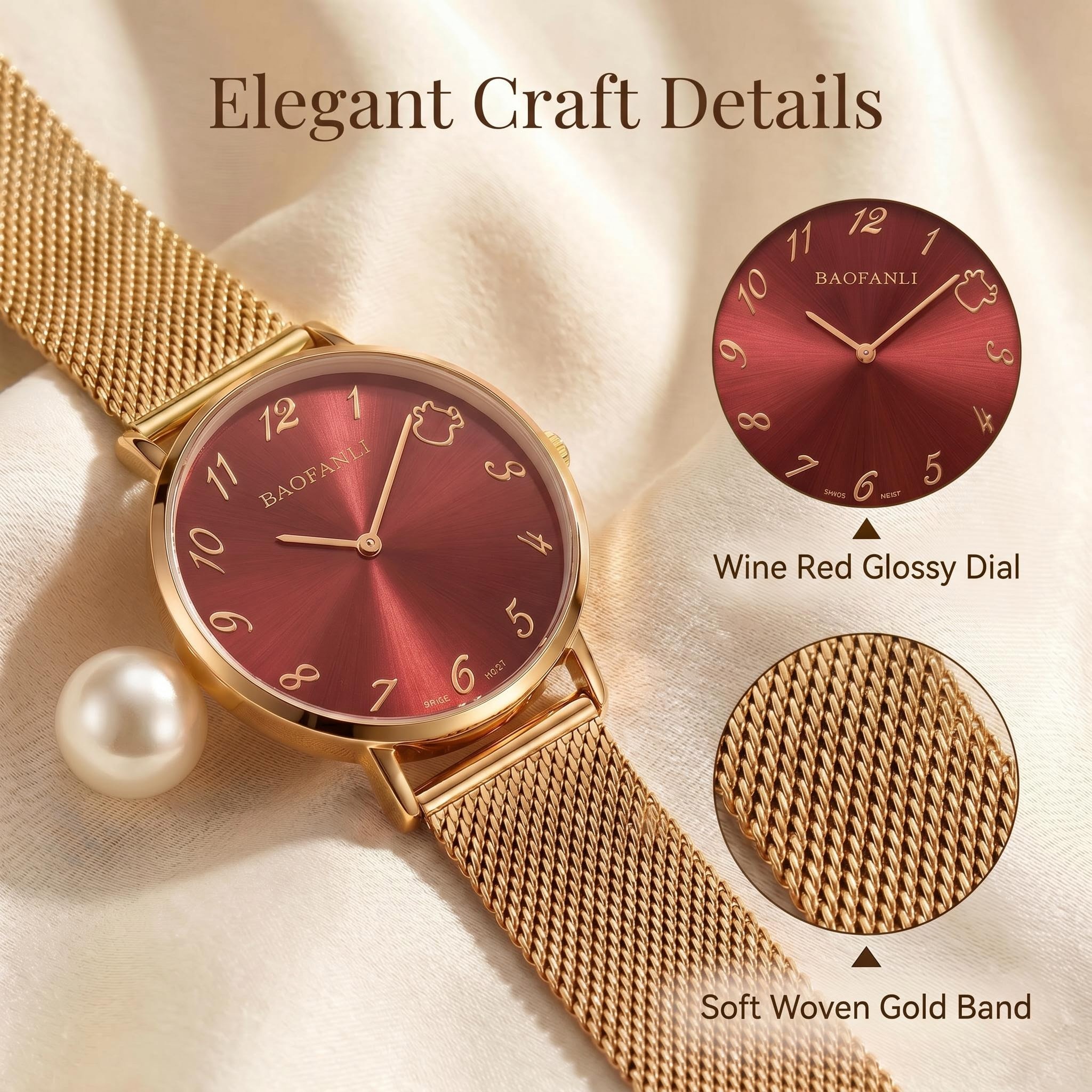 BAOFANLI Women's Quartz Watch, - đánh giá và giá Mesh Strap Metal