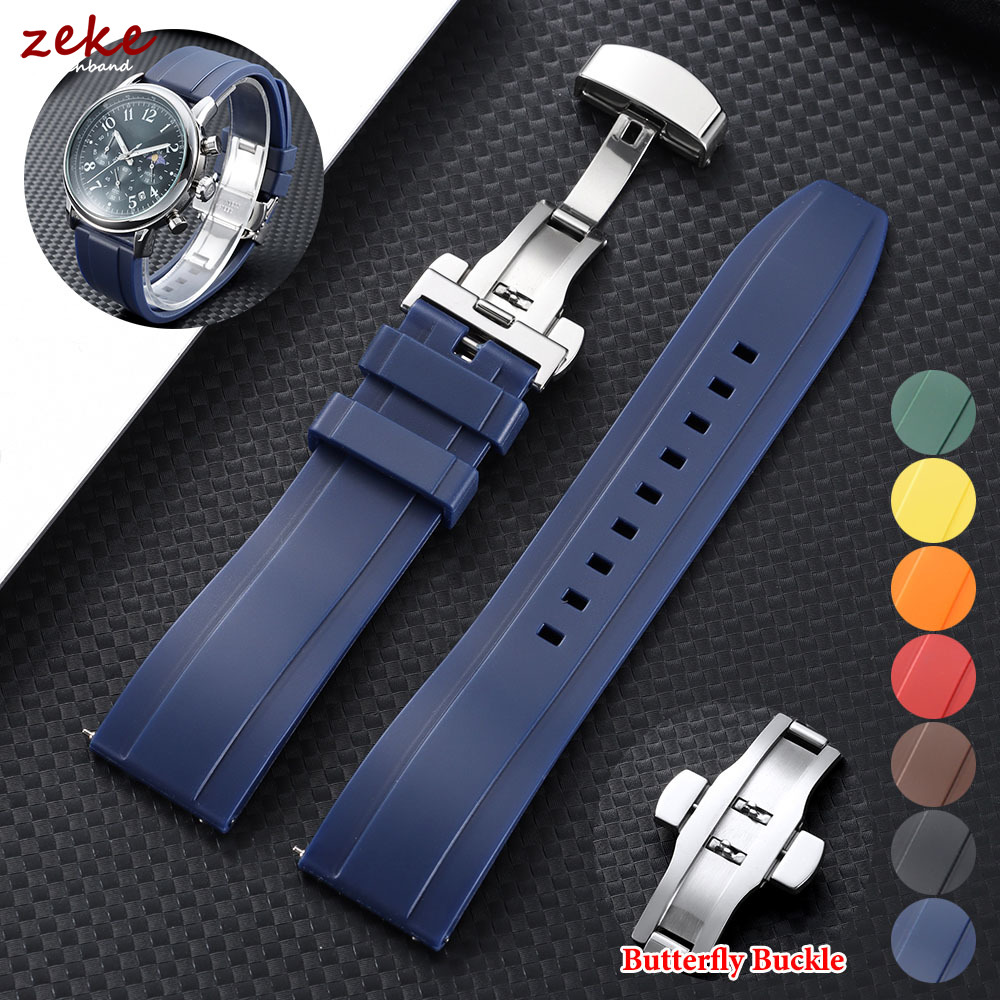 20mm 22mm Rubber Strap for Ome - đánh giá và giá Butterfly Clasp Deployant