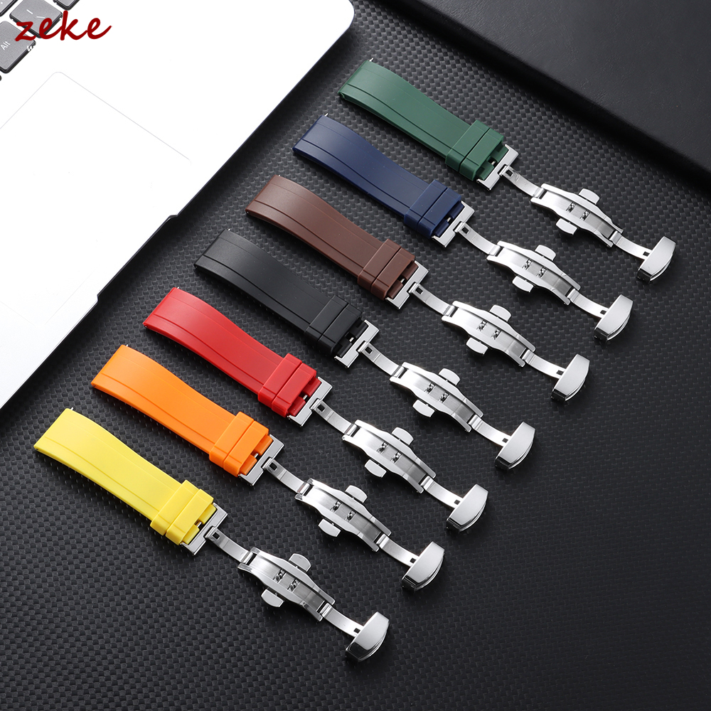 20mm 22mm Rubber Strap for Ome - đánh giá và giá Butterfly Clasp Deployant