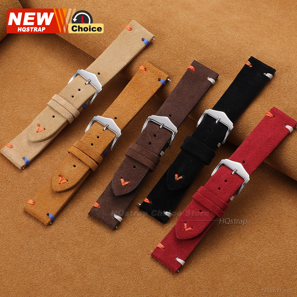 New Colorful Stitching Suede S - đánh giá và giá Suede Strap Watch