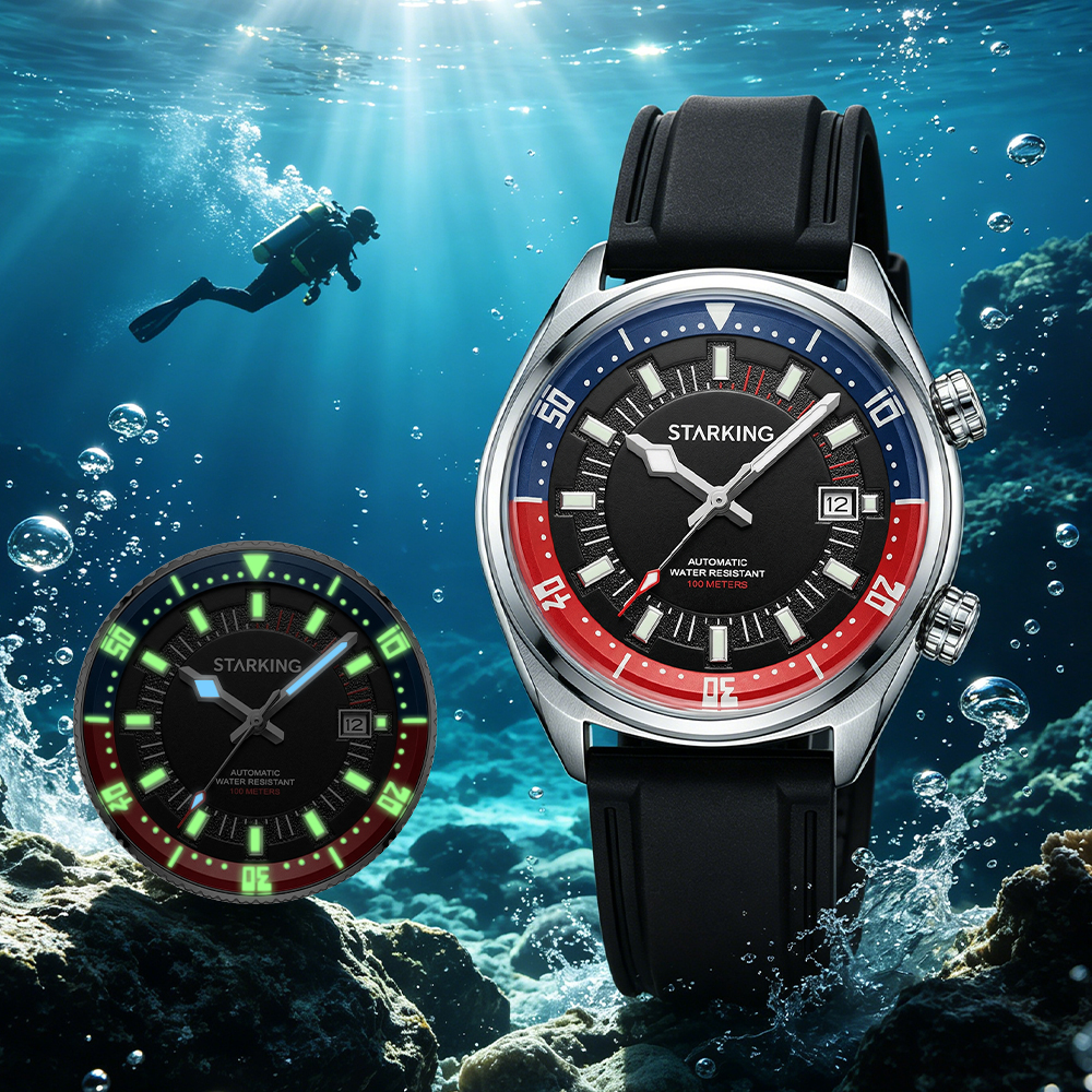 STARKING Men's Automatic 8215  - đánh giá và giá Rubber Strap Diver