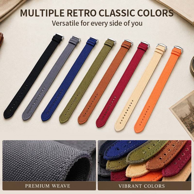 Canvas Watch Strap 18/20/22mm  - đánh giá và giá Canvas Strap Watch