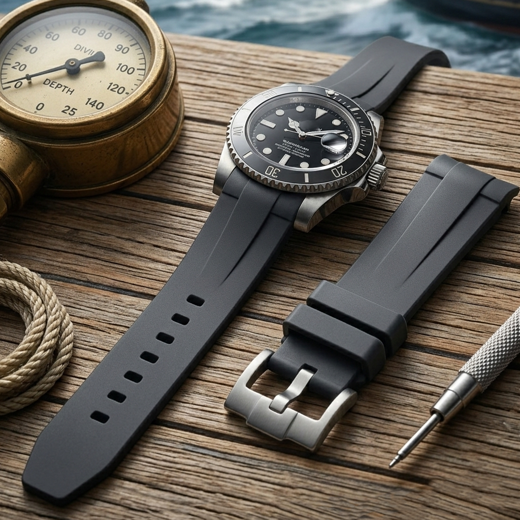 Rubber Watch Strap 20mm Curved - đánh giá và giá Rubber Strap Diver