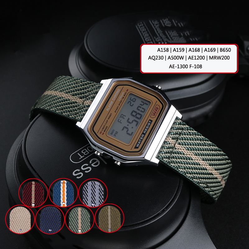 New Nylon Watchband for Casio  - đánh giá và giá Canvas Strap Watch