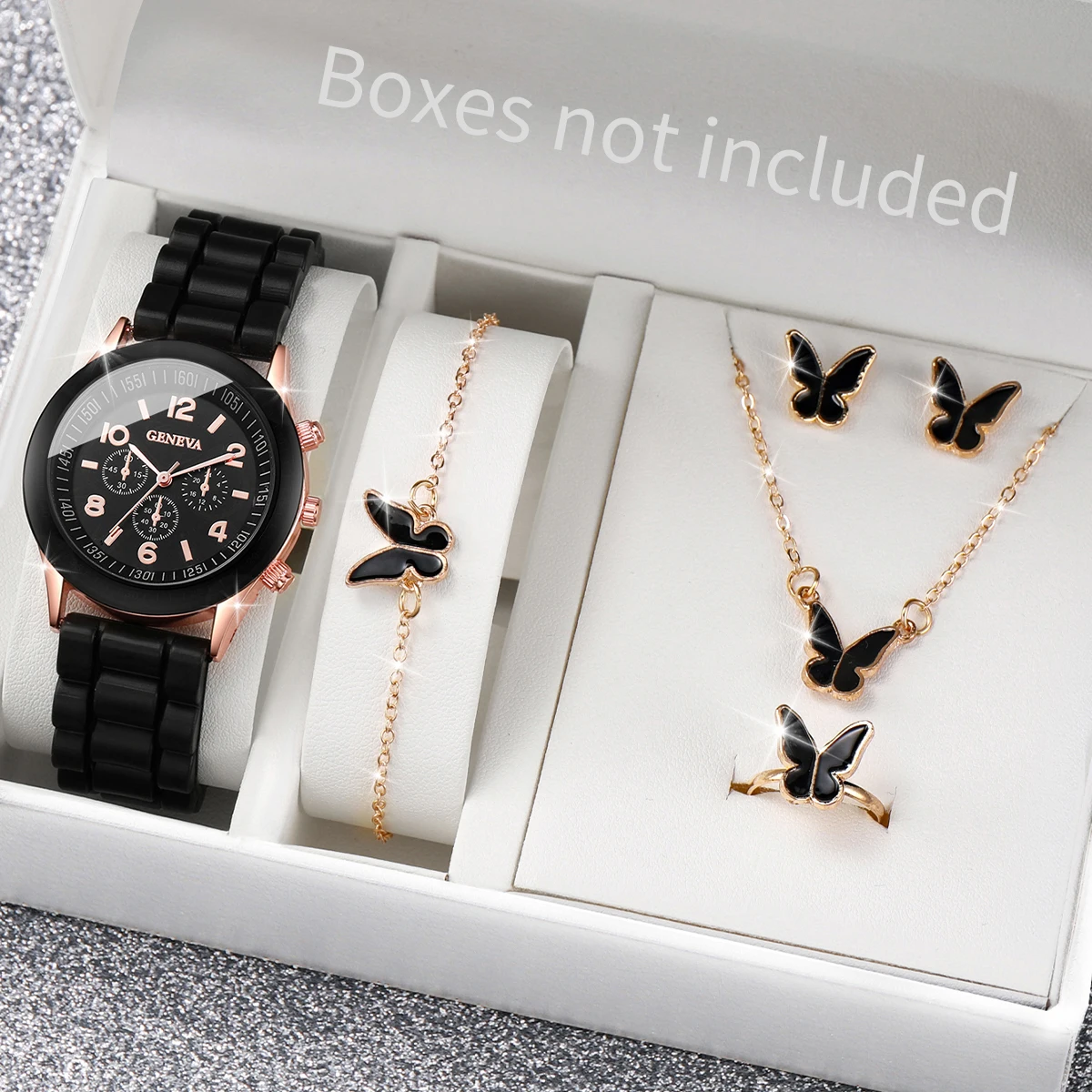 5/6PCS Fashion Women Watches C - đánh giá và giá Silicone Band Women